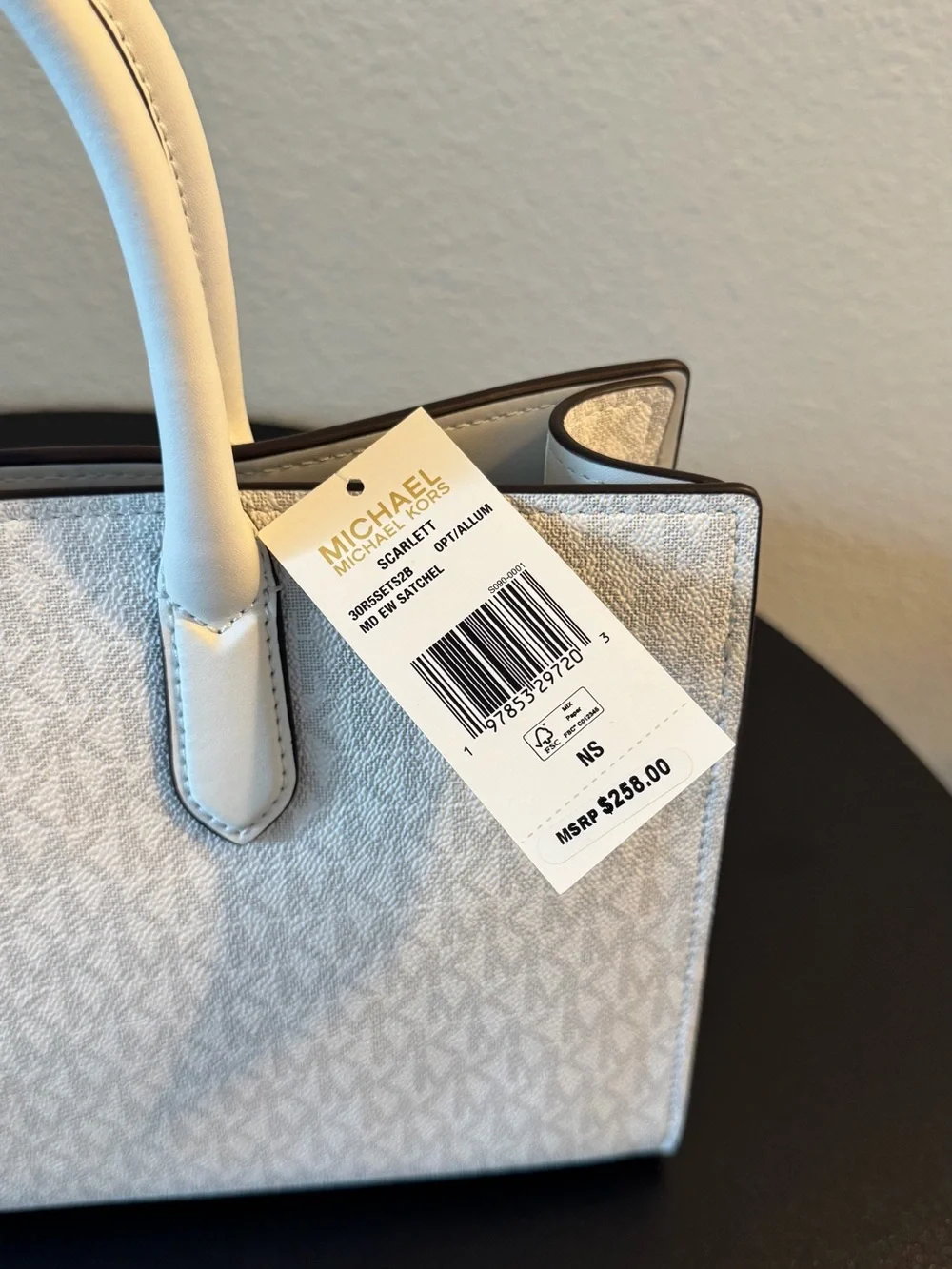 Michael Kors Cream Logo-Print Satchel